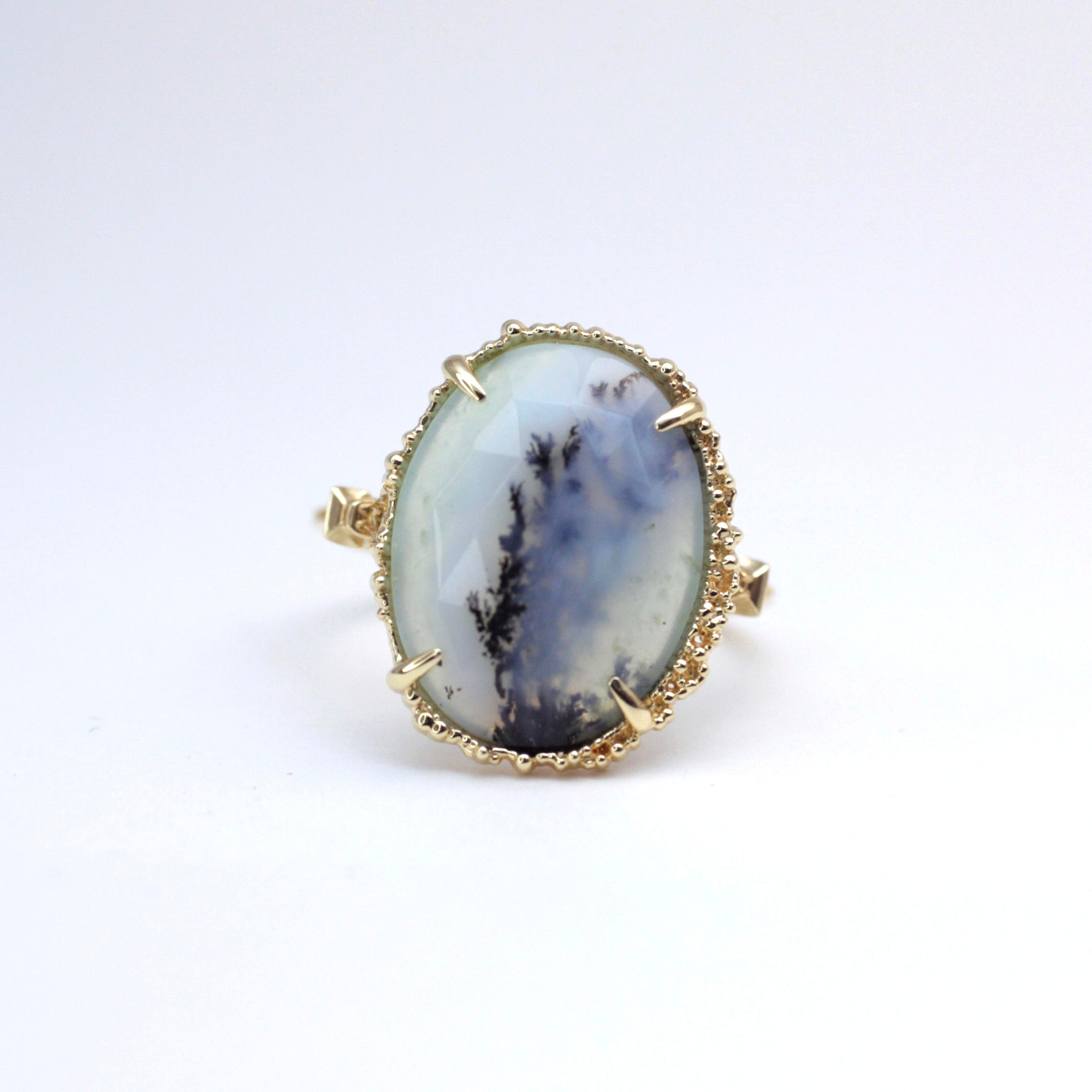 1871 Dendritic Blue Opal K18 – MYACALE JEWELRY