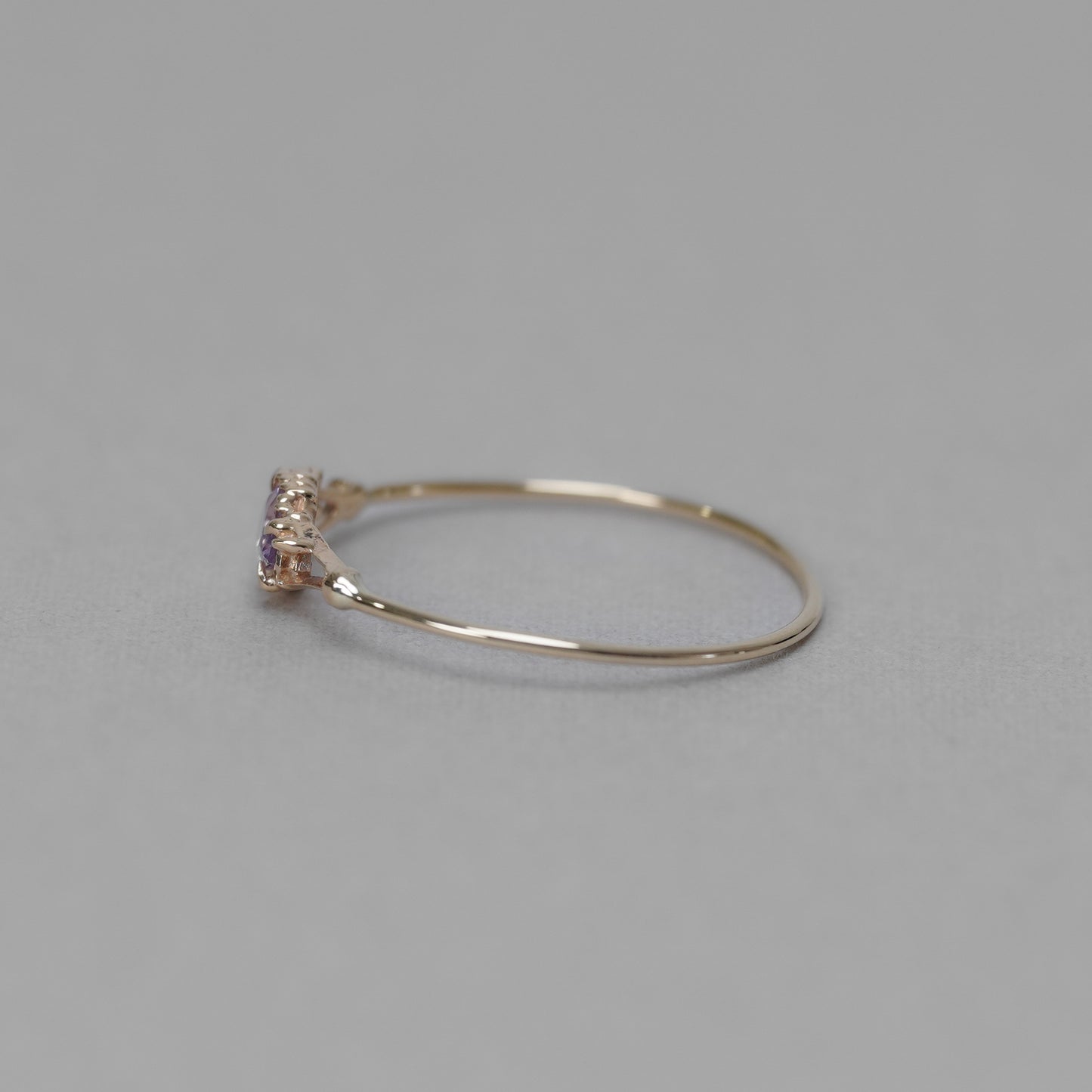 039 Rose Amethyst Ring “THIN LINE”