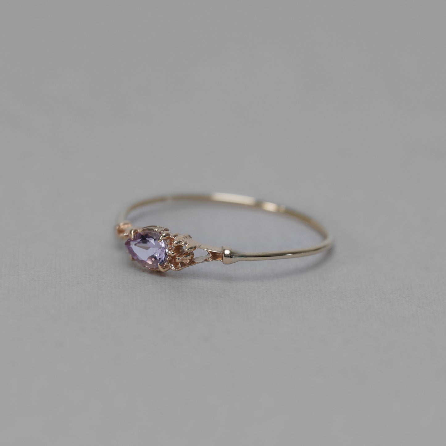 040 Rose Amethyst Ring “THIN LINE”