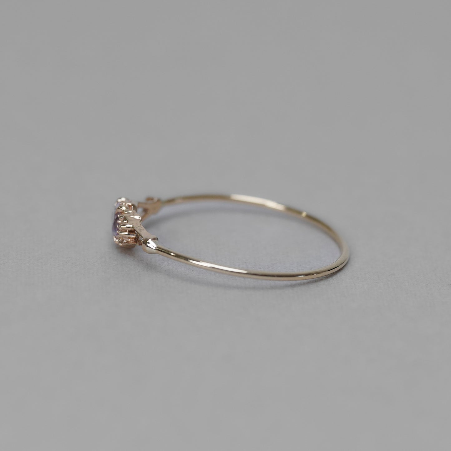 040 Rose Amethyst Ring “THIN LINE”