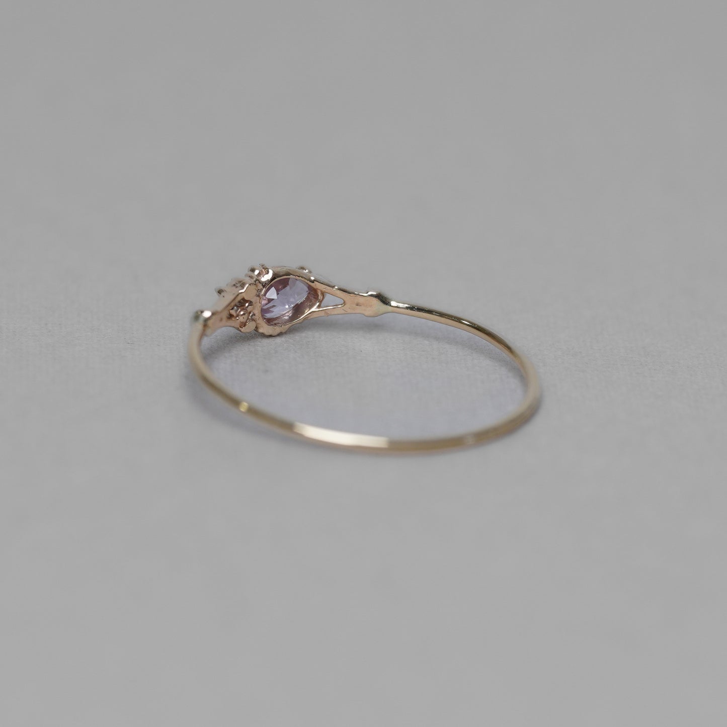 040 Rose Amethyst Ring “THIN LINE”