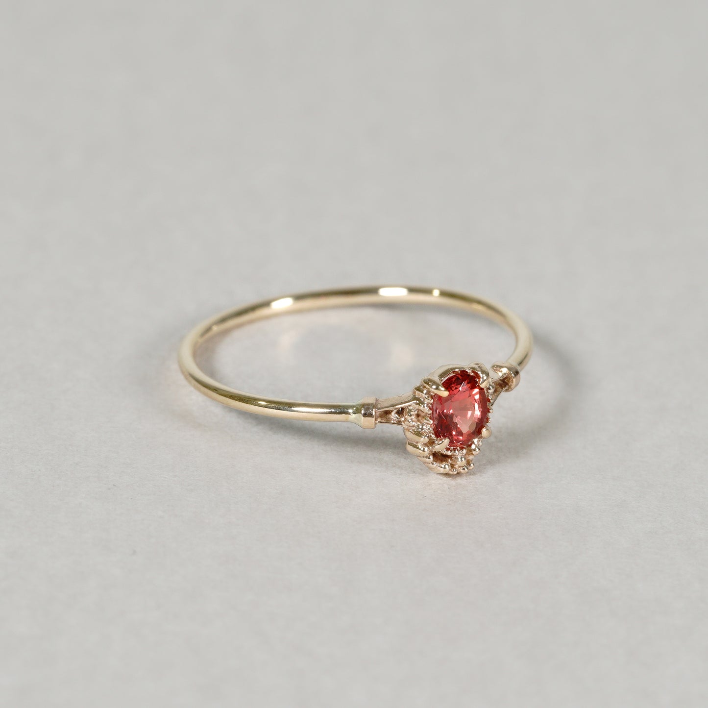 1378 Orange Sapphire Ring