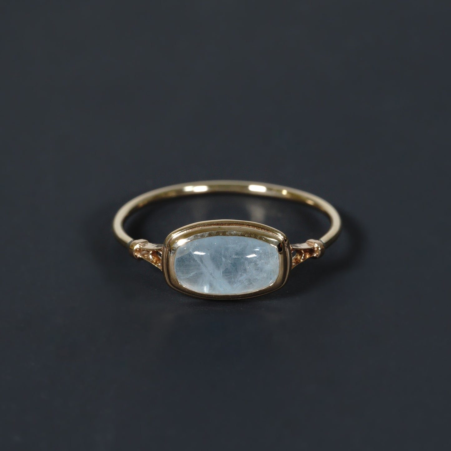 1387 Milky Aquamarine Ring
