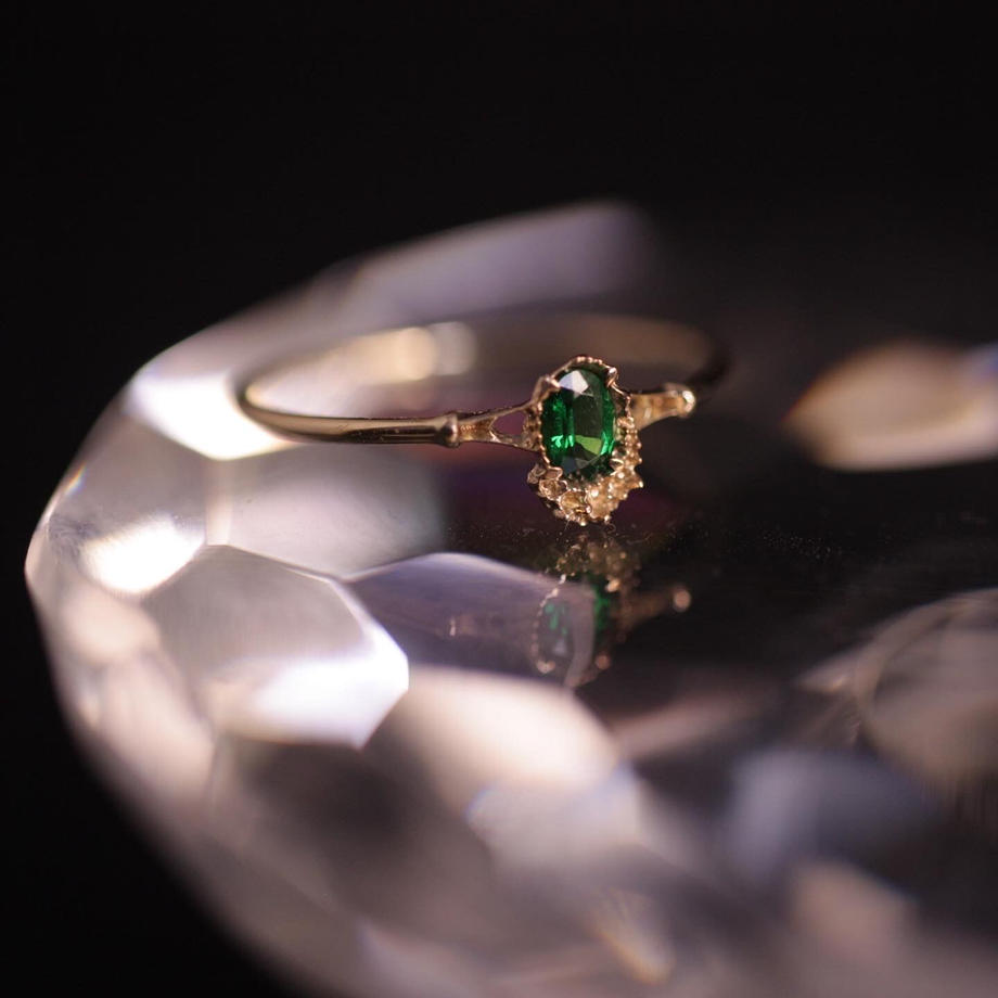 736 Green Garnet Ring