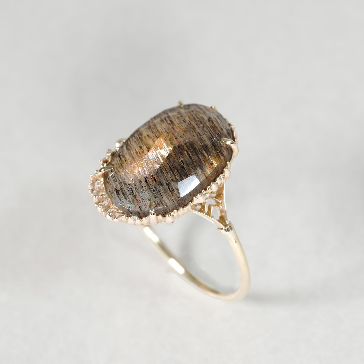 1130 Black fire moon Ring