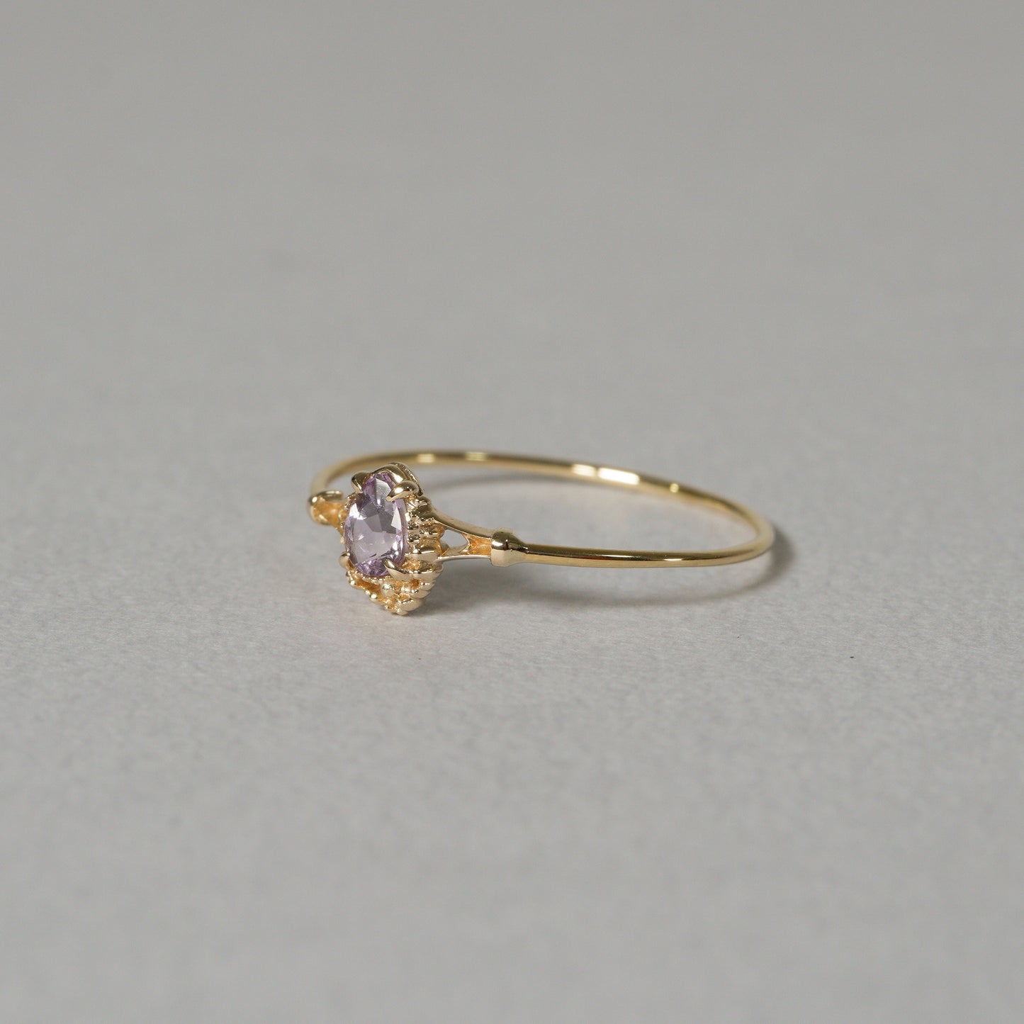 003 Rose Amethyst Ring “THIN LINE”