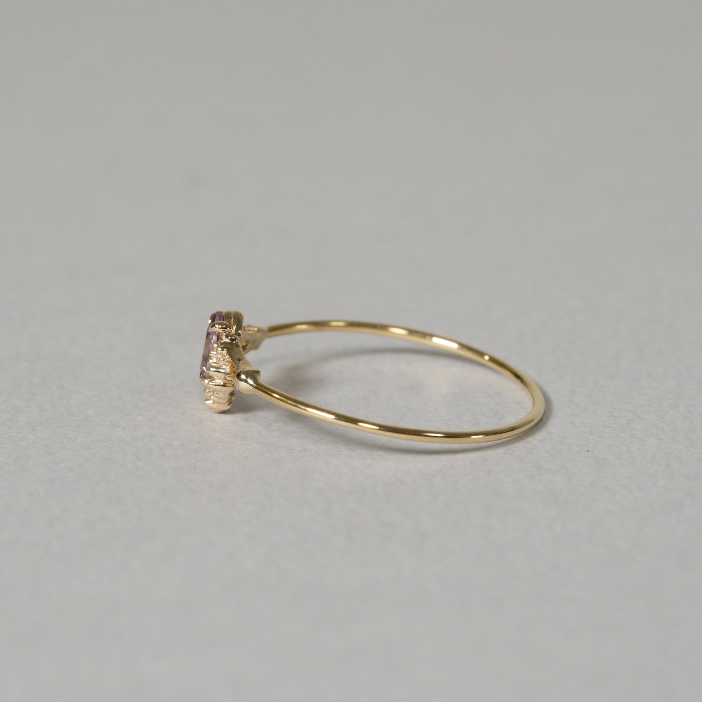 003 Rose Amethyst Ring “THIN LINE”