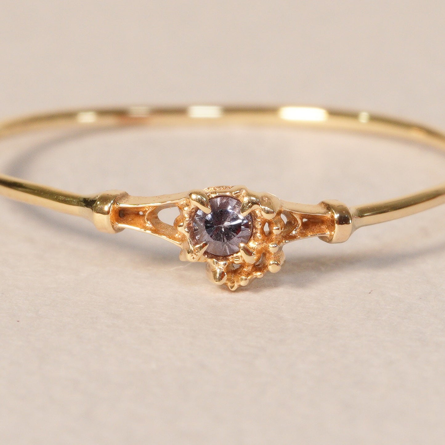 016 Color Change Garnet Ring “THIN LINE”