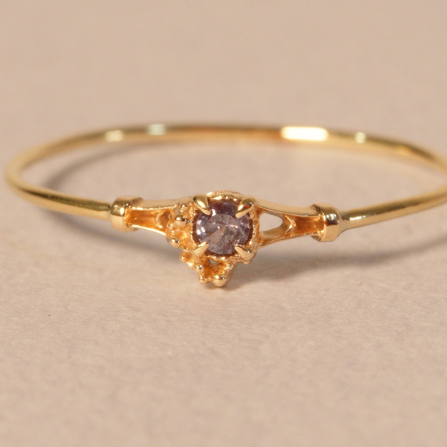 018 Color Change Garnet Ring “THIN LINE”