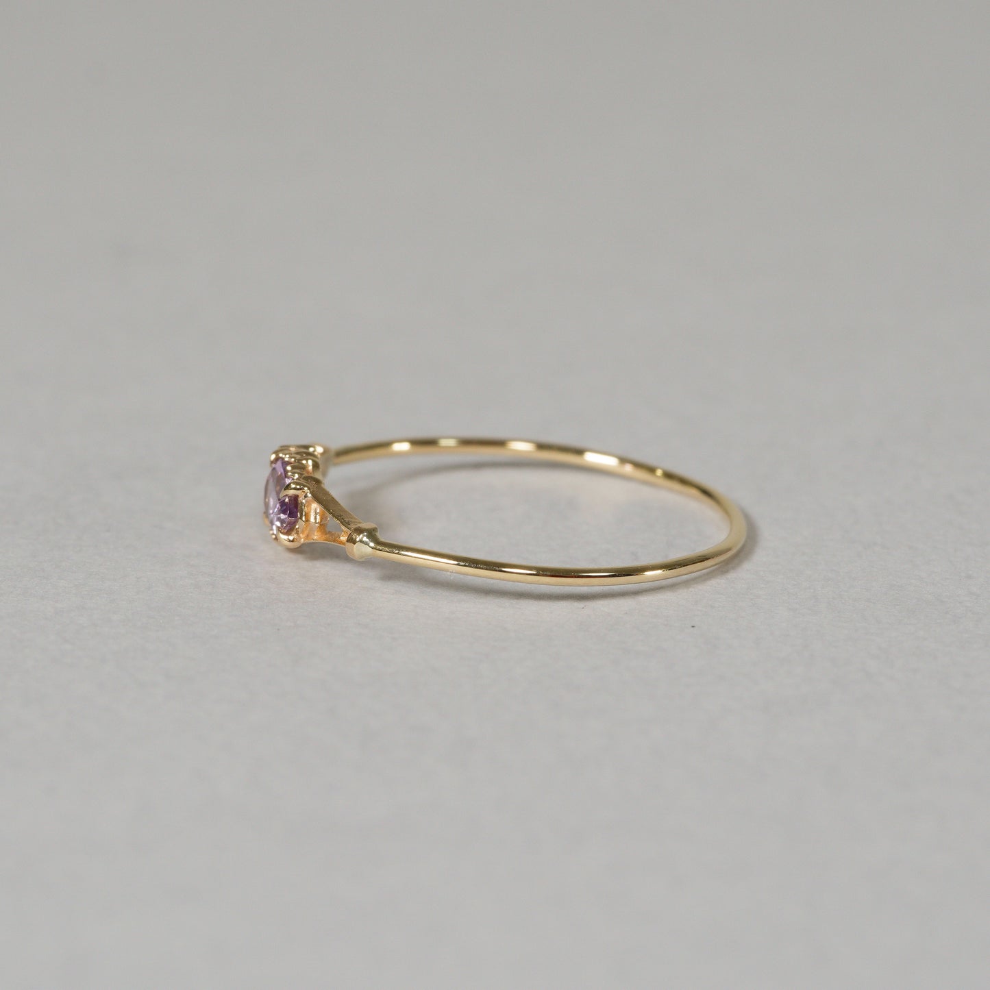 026 Rose Amethyst Ring “THIN LINE”