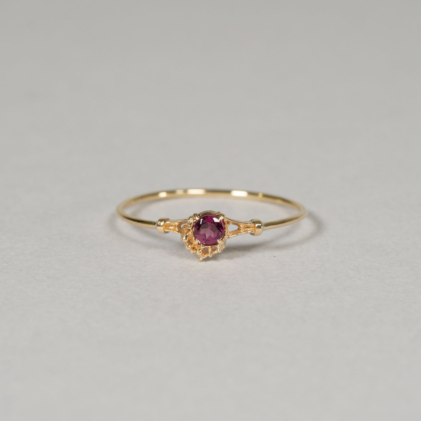 027 Rhodolite Garnet Ring “THIN LINE”