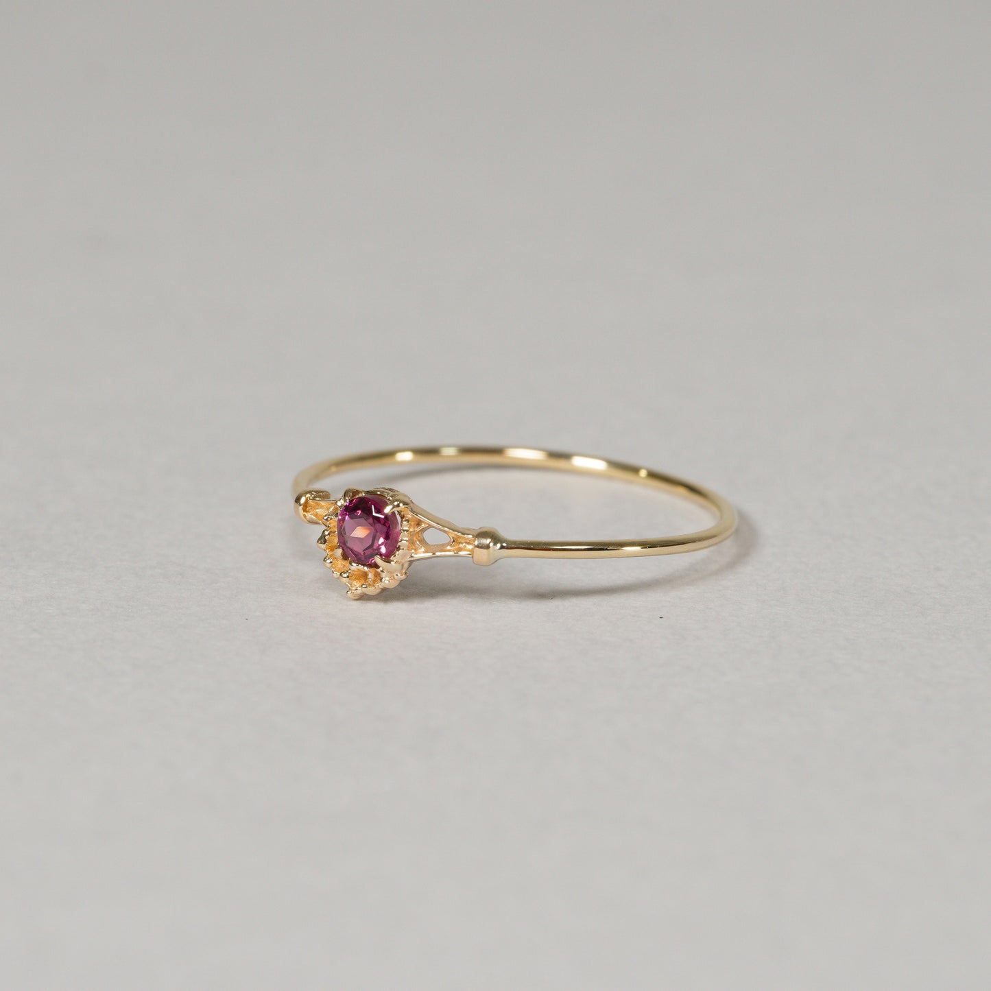 027 Rhodolite Garnet Ring “THIN LINE”