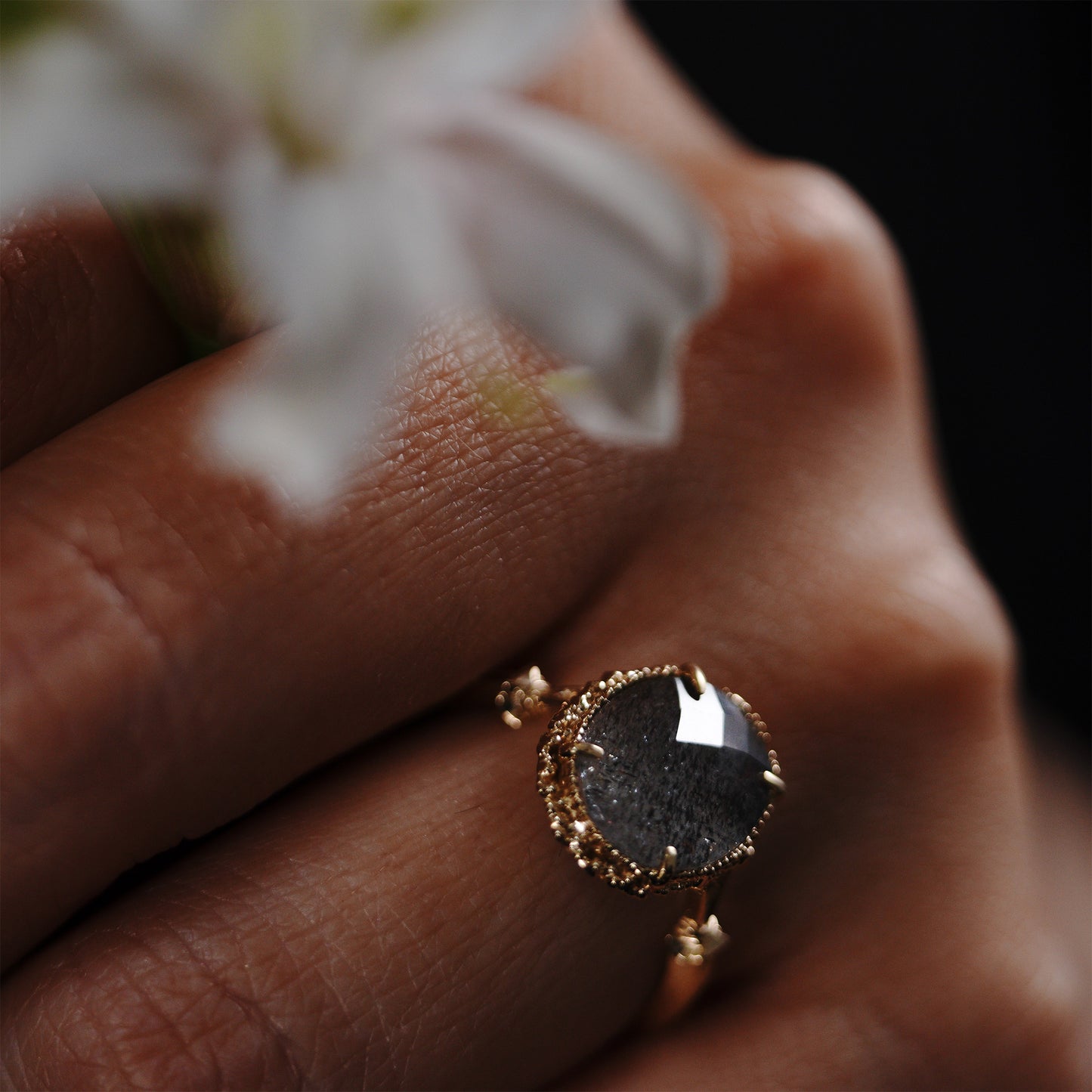 1423 Sunstone Aquamarine Ring