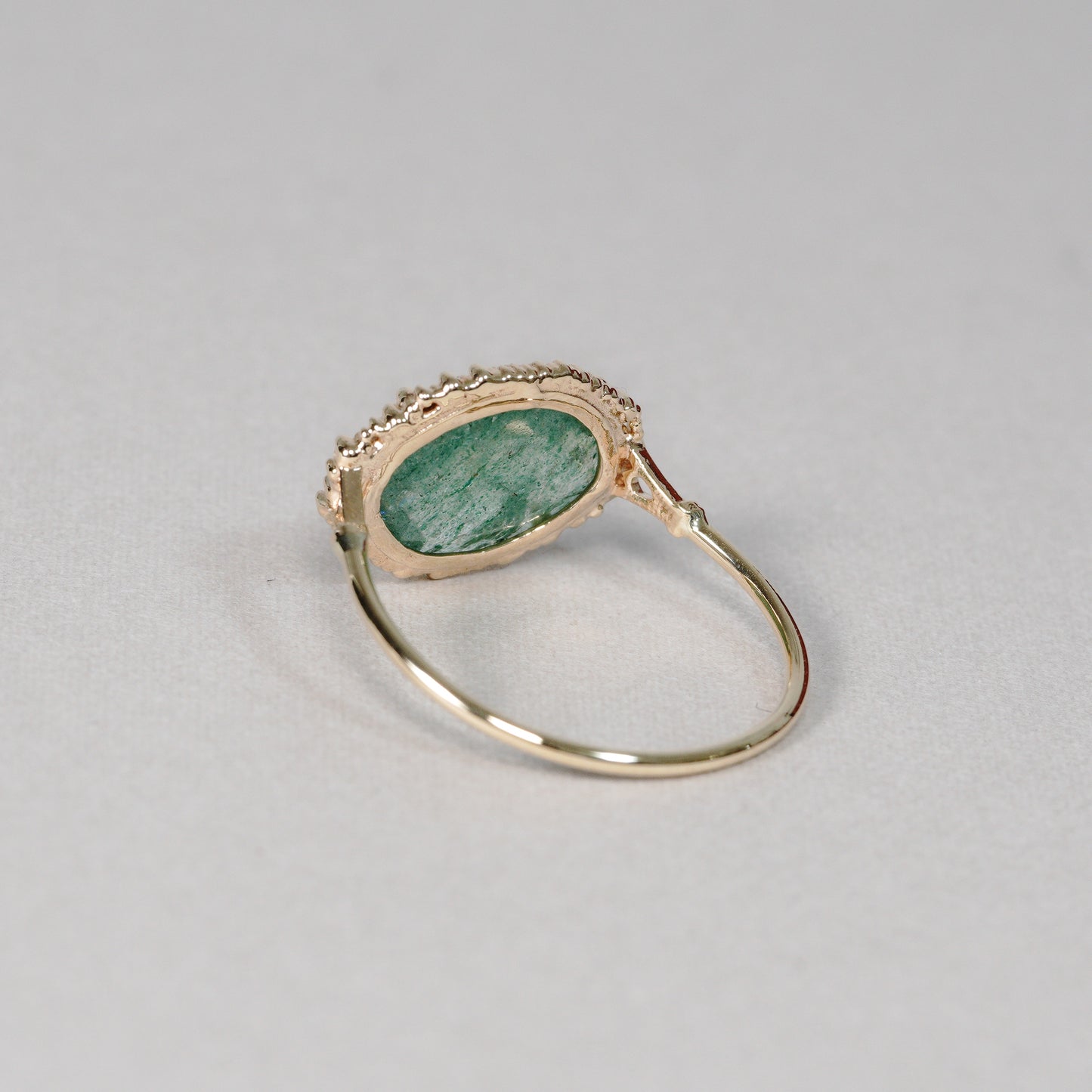 1457 Green Strawberry Quartz Ring