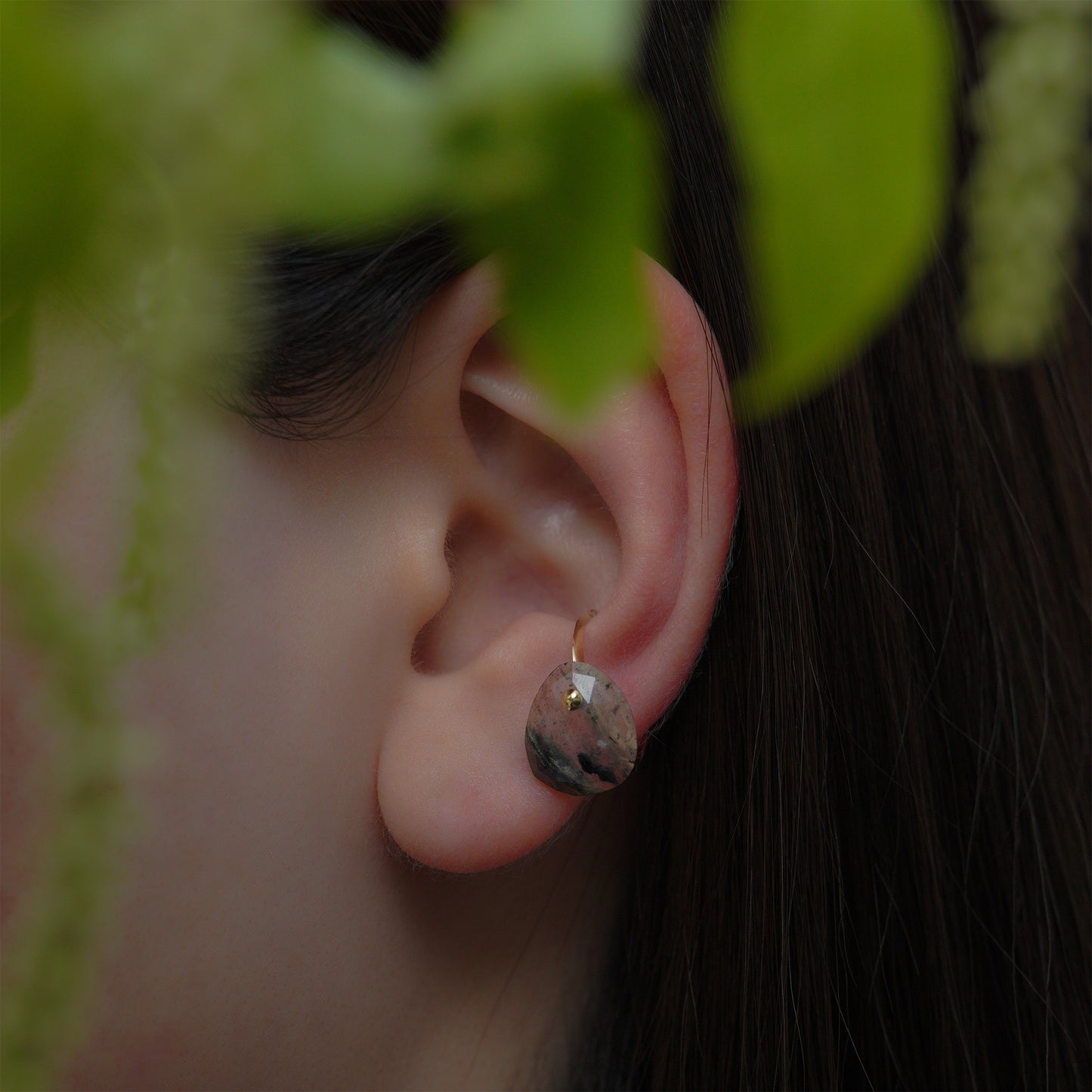 002 Zebra Quartz Earcuff