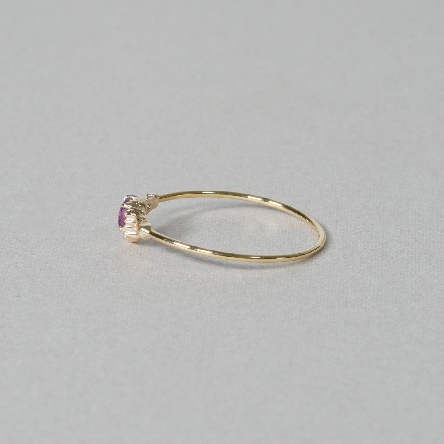 13 Rhodolite Garnet Ring “THIN LINE”
