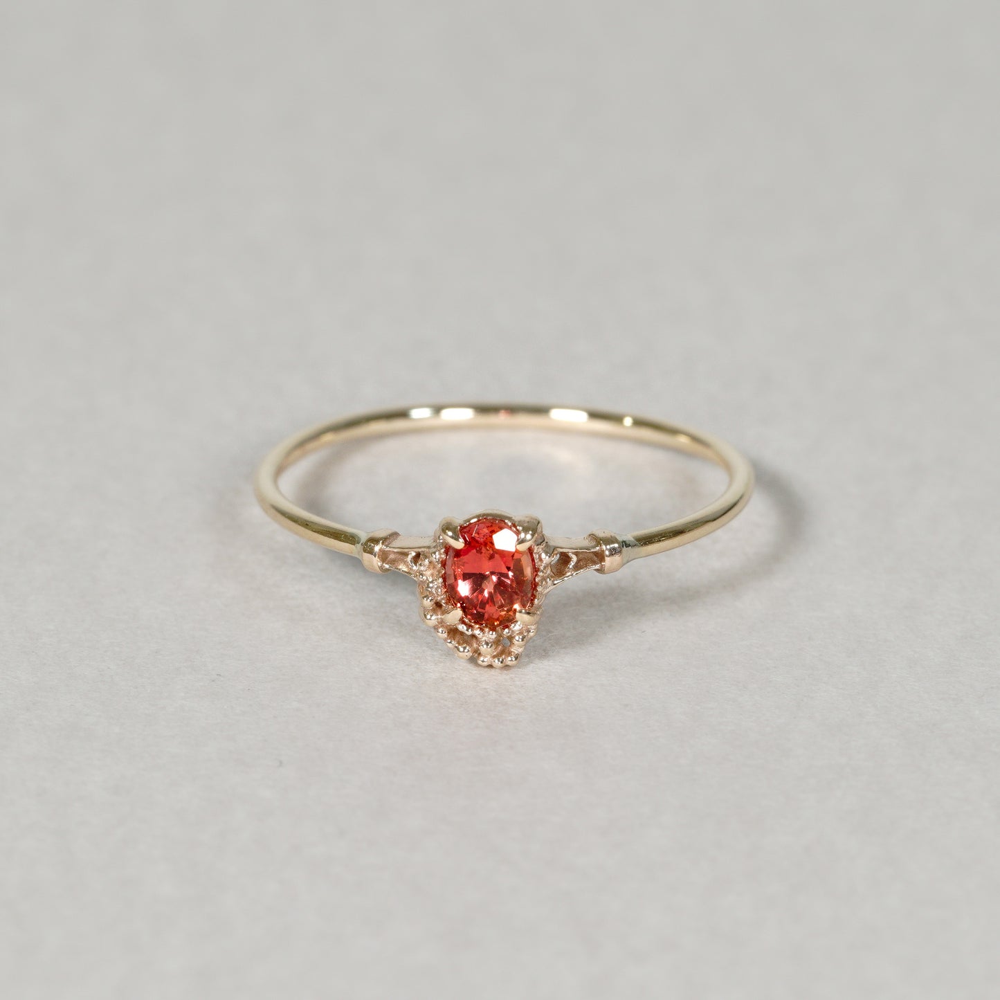 1378 Orange Sapphire Ring