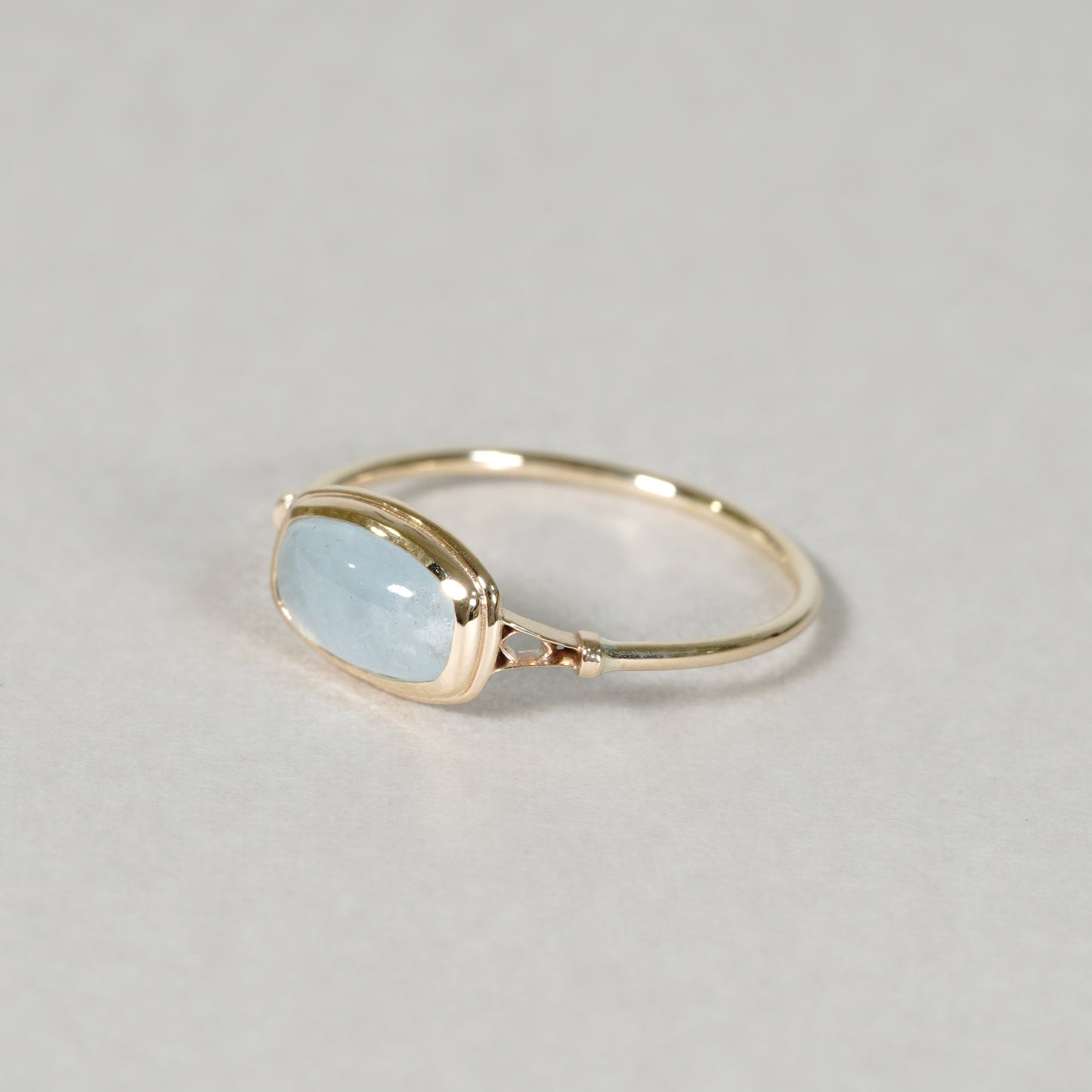 1387 Milky Aquamarine Ring