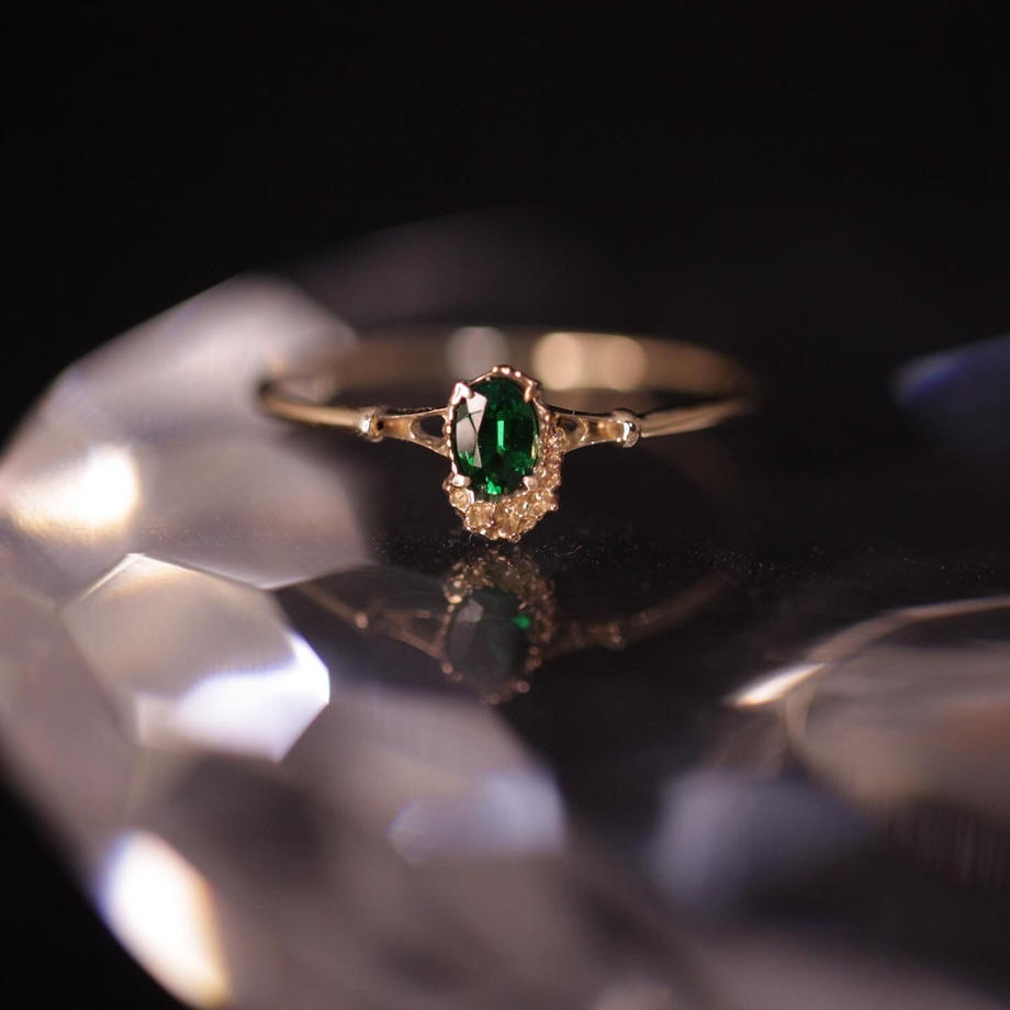 736 Green Garnet Ring