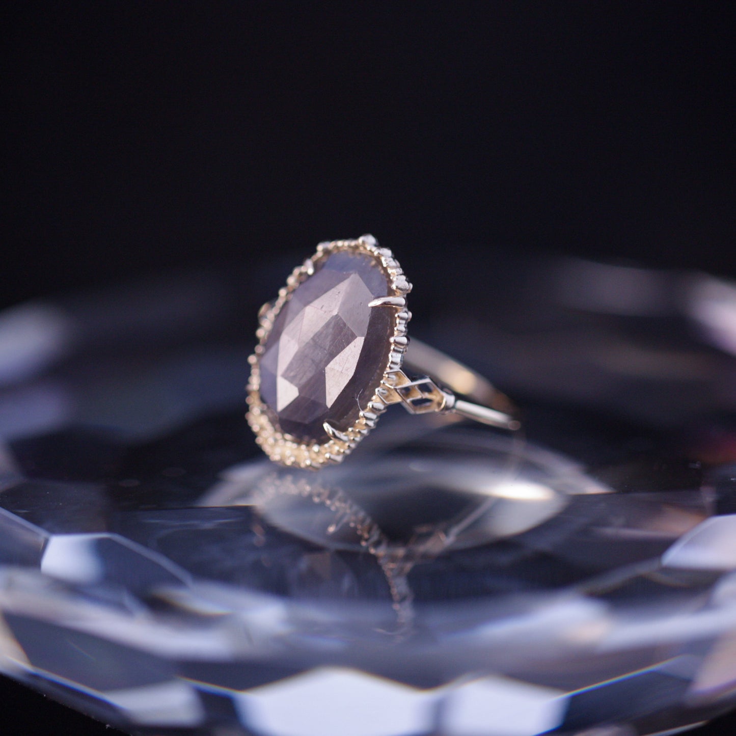 971 Sliver sheen sapphire Ring