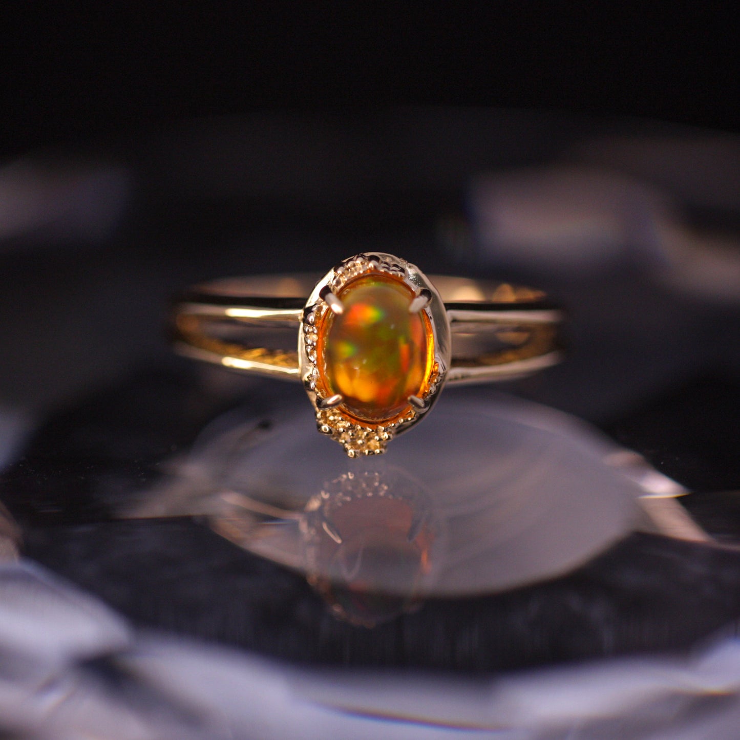 898 Mexican opal Ring