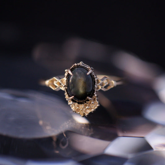 964 Black Star Sapphire Ring