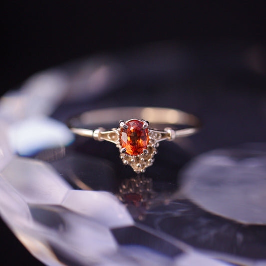 976 Orange Sapphire Ring