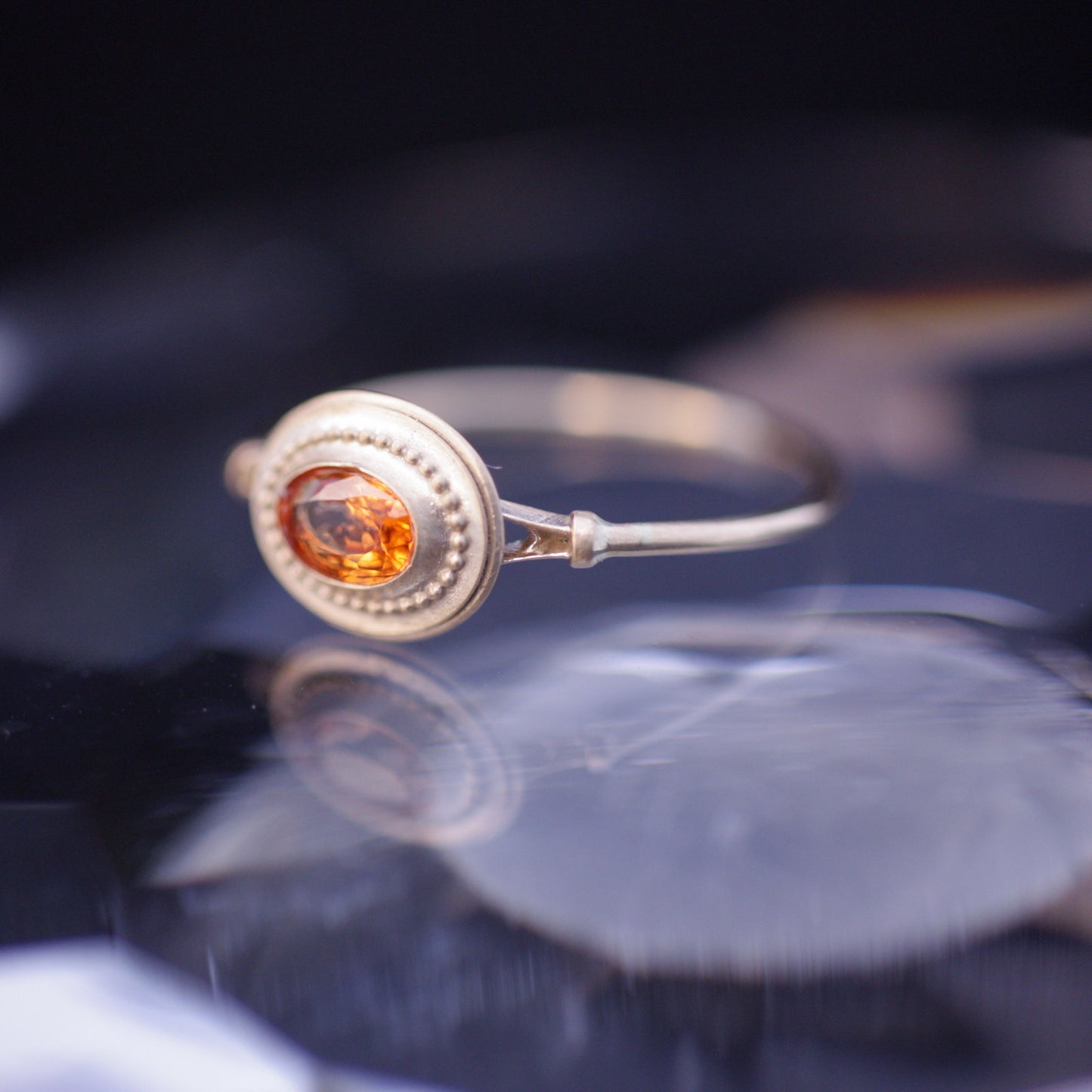 989 Orange Sapphire Ring