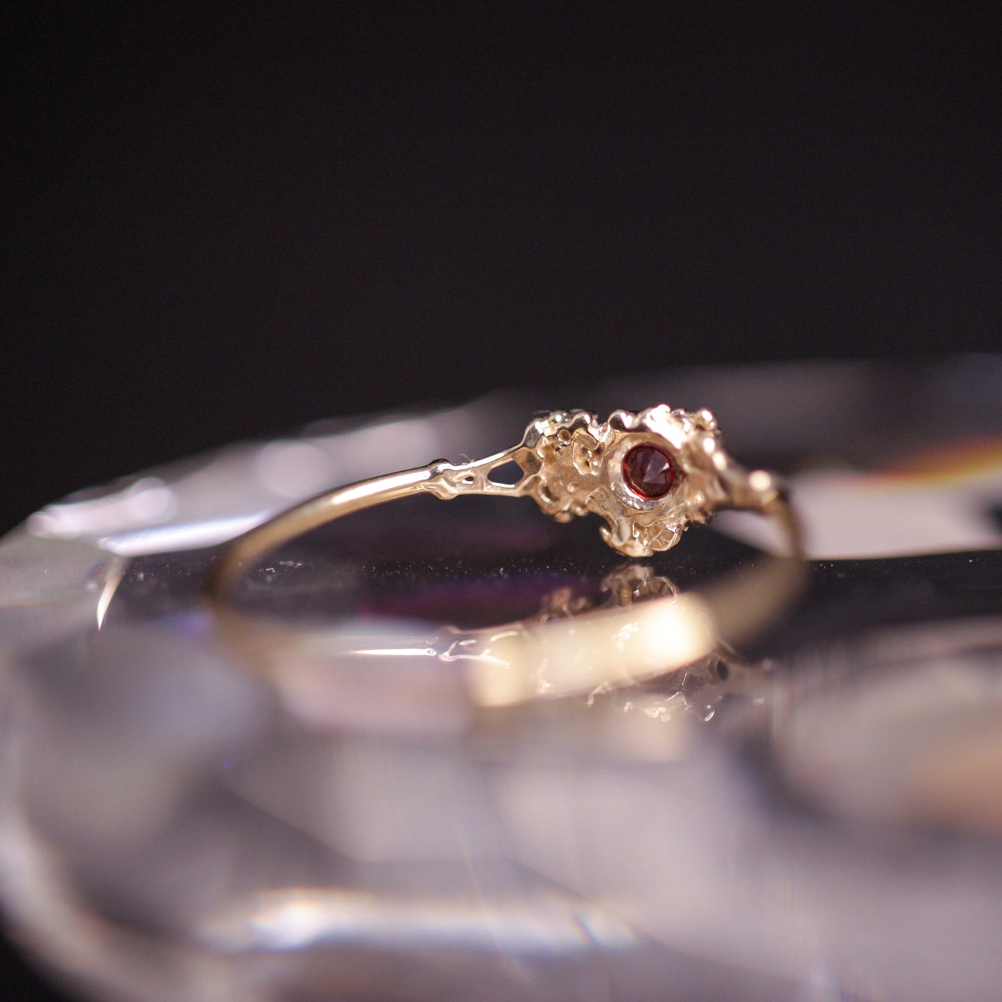 632 Red spinel / Diamond Ring