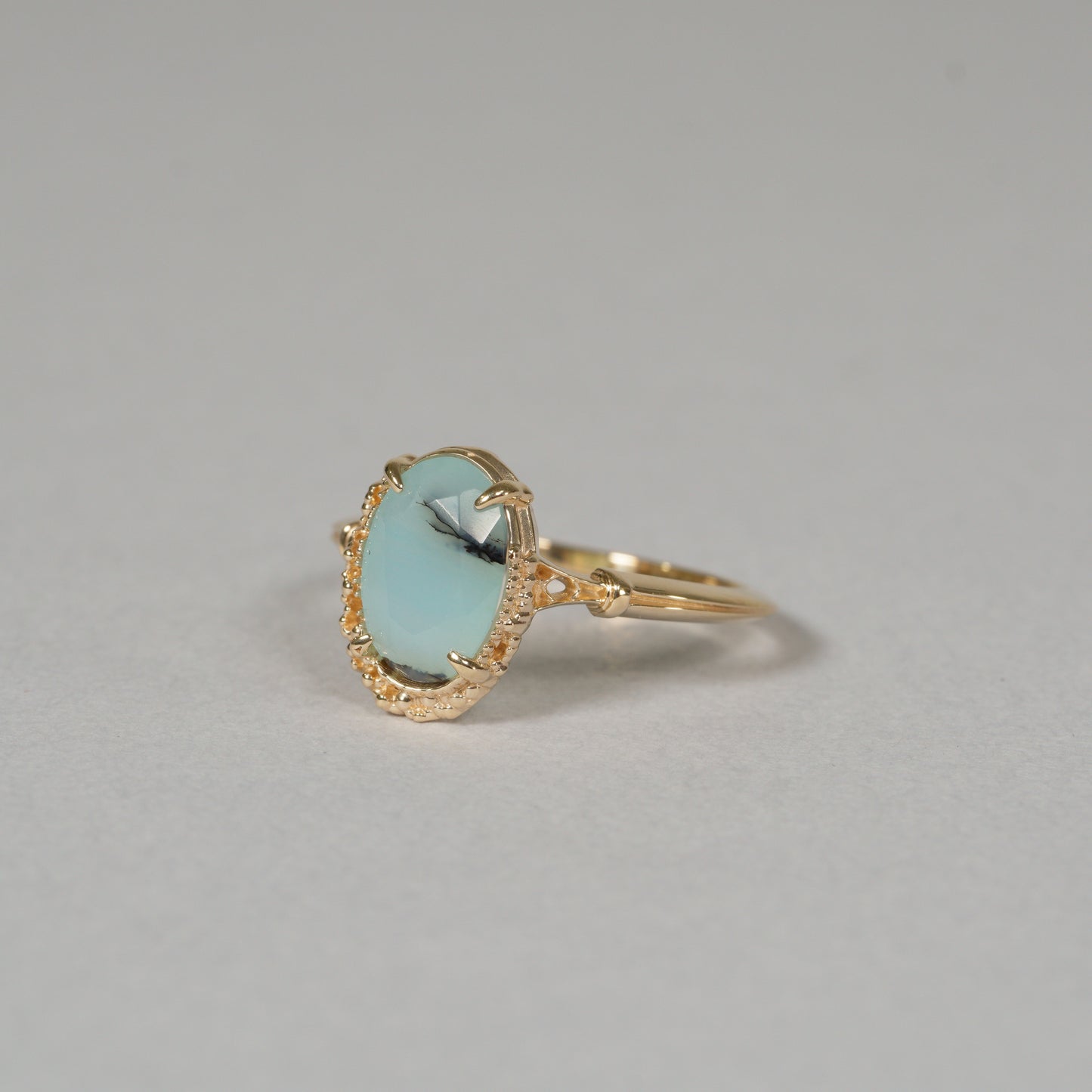 1459 Dendritic Blue Opal / Ring