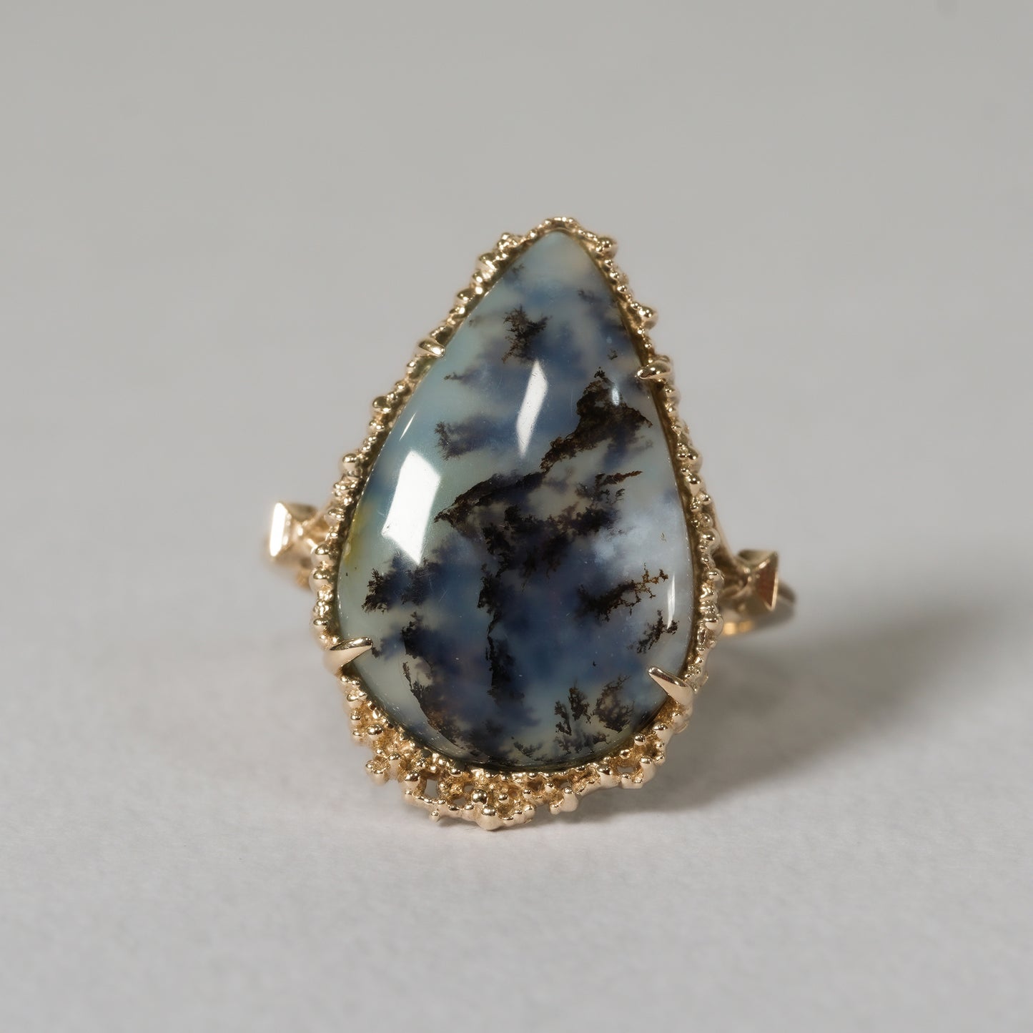 1064 Dendritic Blue Opal / Ring