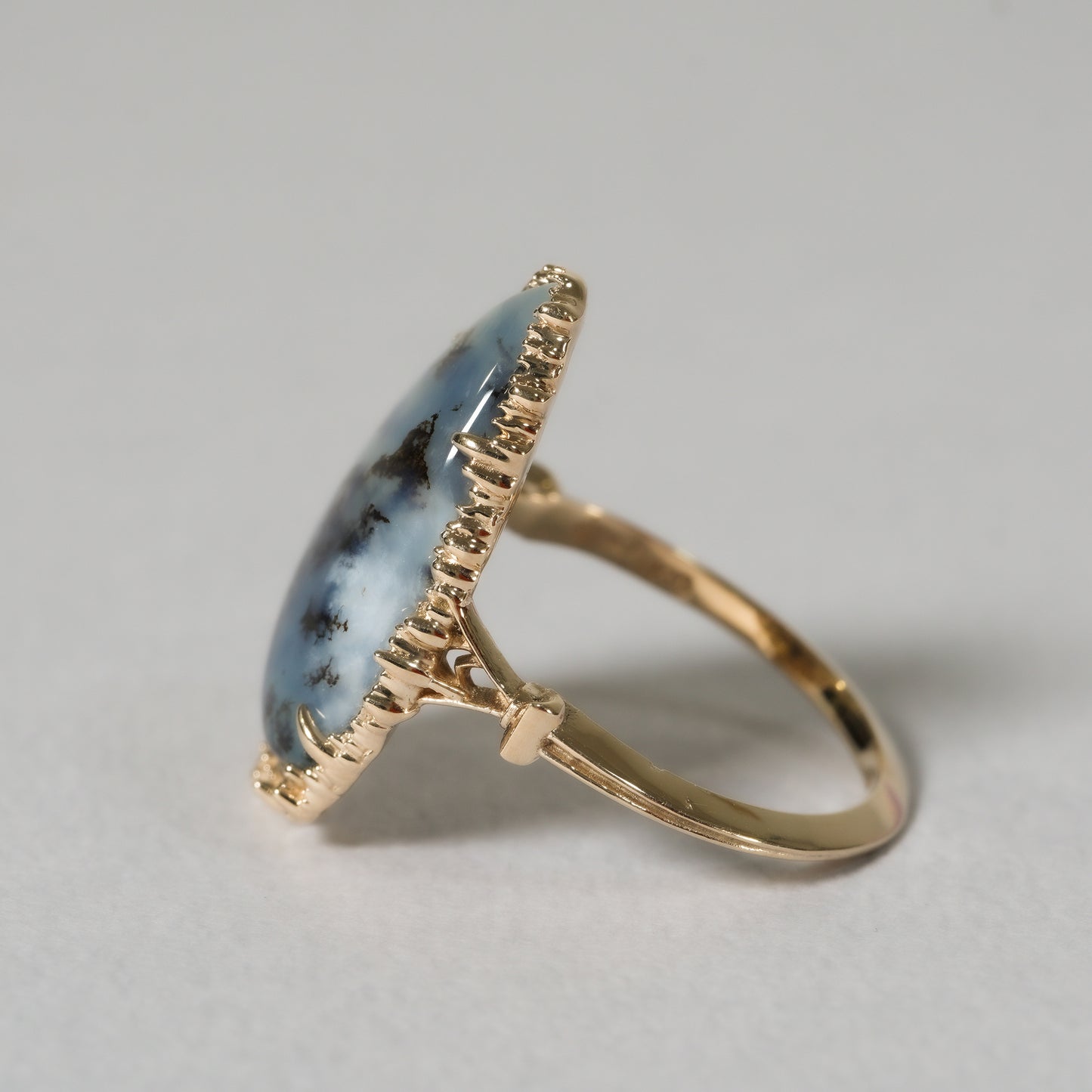 1064 Dendritic Blue Opal / Ring