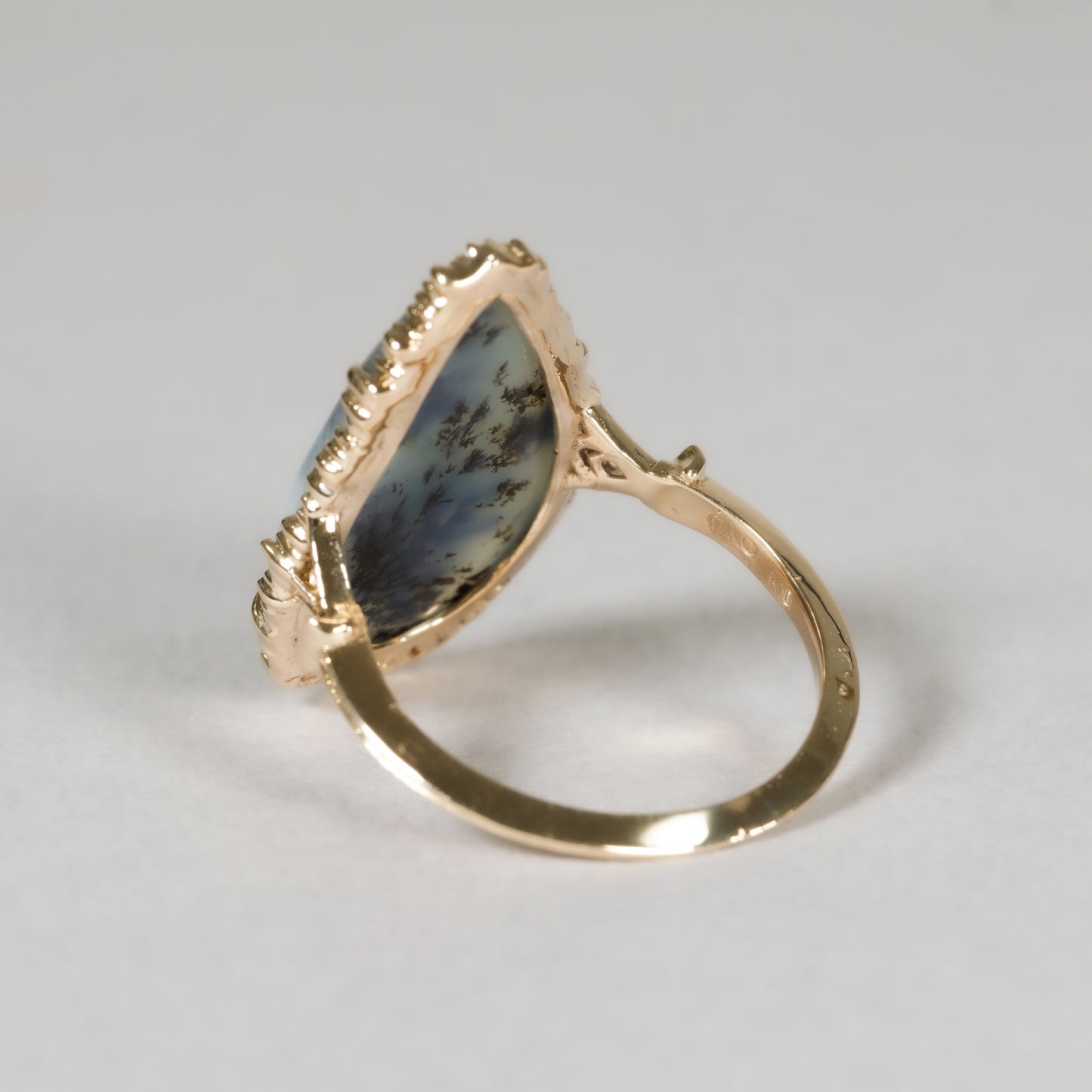 1064 Dendritic Blue Opal / Ring